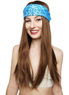 3pc Long Brown Hippie Wig Bandana & Glasses Costume Set