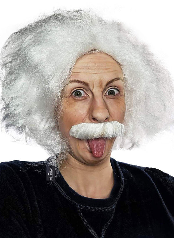 Mad Scientist Einstein Wig & Moustache Set