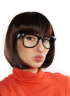 Brown Bob with Bangs & Black Glasses Costume Set - Velma from Scooby Doo