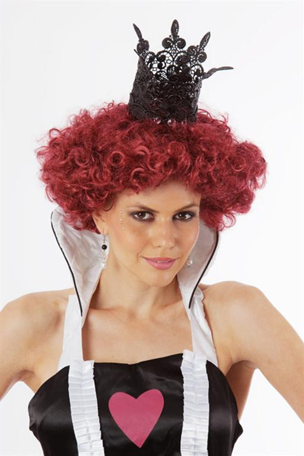 Queen Of Hearts Red Maroon Costume Wig