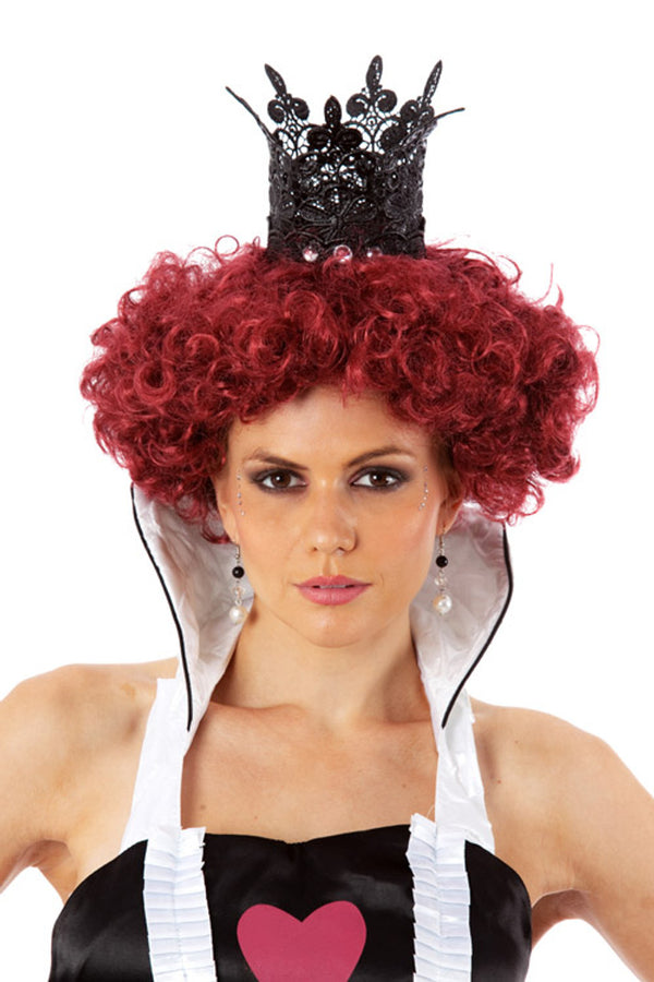 Queen Of Hearts Red Maroon Costume Wig