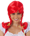 Red Braids Wig Fits Kids & Adults