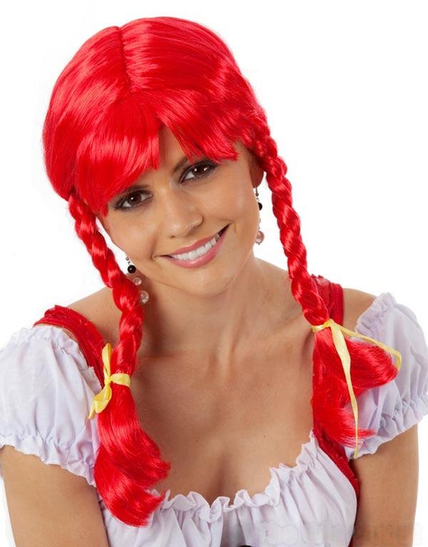 Red Braids Wig Fits Kids & Adults