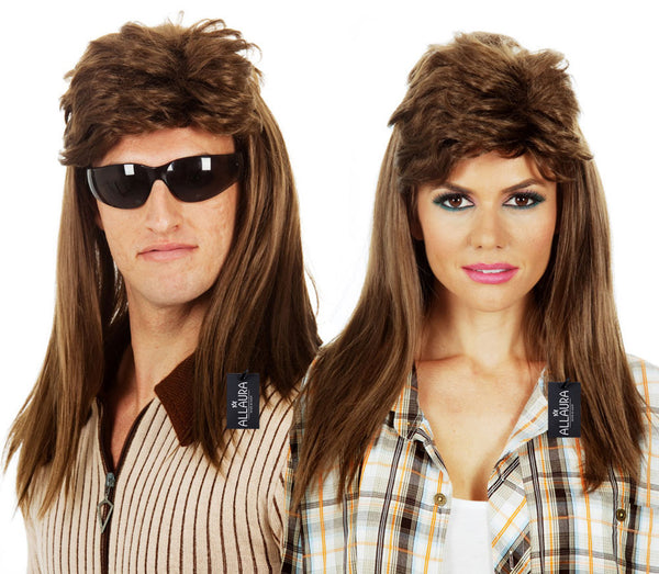 80's Bogan Brown Mullet Wig Costume Wigs (Fits Men / Women)