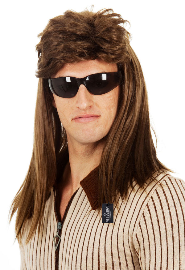 80's Bogan Brown Mullet Wig Costume Wigs (Fits Men / Women)