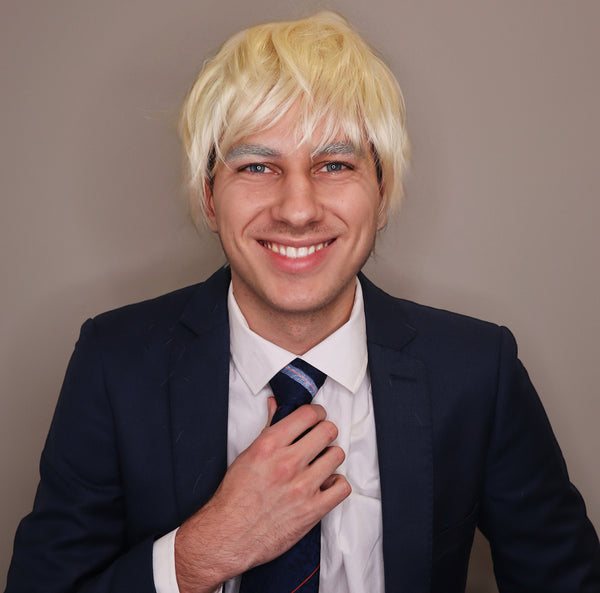 Blonde Boris Messy Short Mens Costume Wig