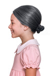 Classic Grey Granny Nana Mrs Claus Bun Wig