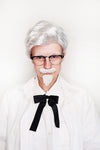 Colonel KFC Grey Wig with Mo Goatee Glasses and Tie Costume Set