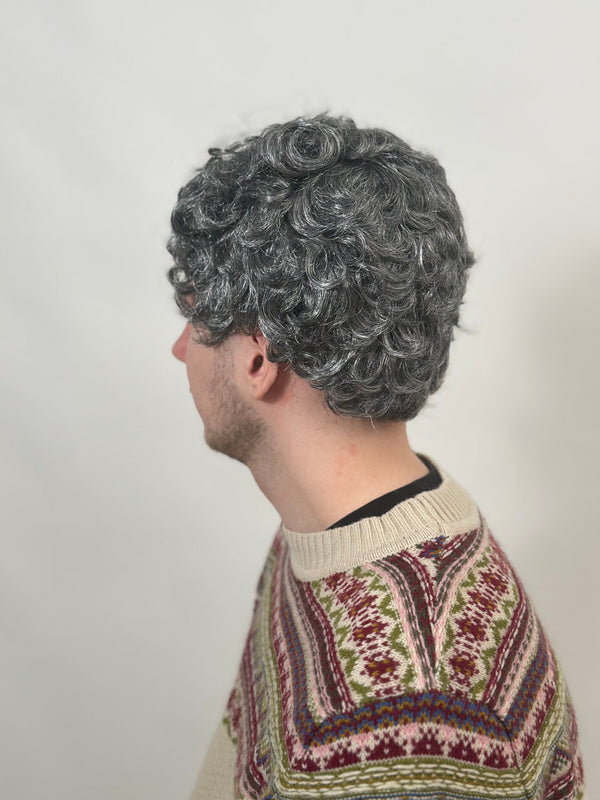 Grandpa Grey Curls Wig