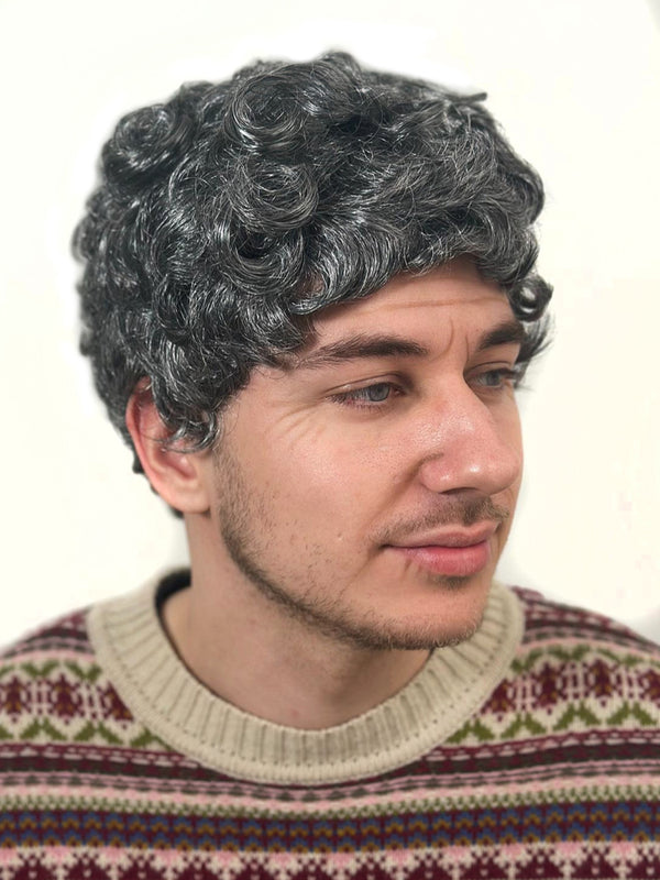 Grandpa Grey Curls Wig