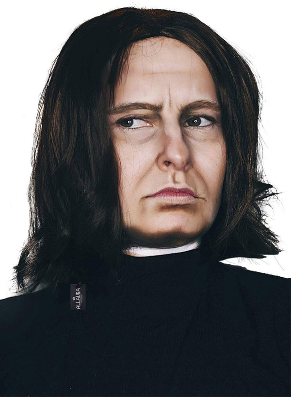 Dark Professor Snape Wizard Long Black Wig