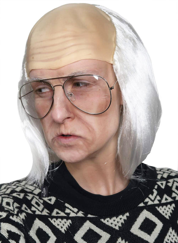 Old Man White Hair Bald Cap Wig