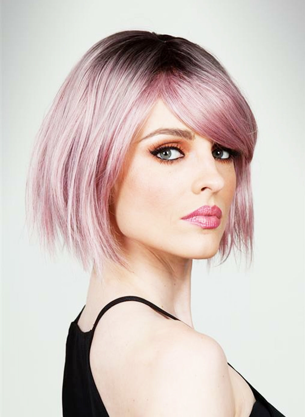Pink Ombre Short Bob Wig – Heat-resistant to Curl & Restyle – Realistic Like Human Hair