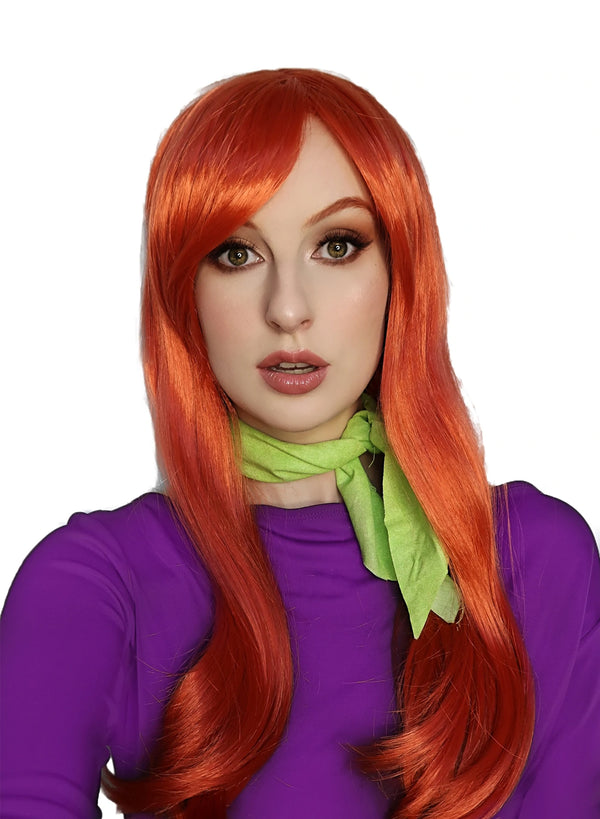 Daphne Blake Scooby Doo Wig 50cm Long Ginger Orange Layered Cosplay Wig