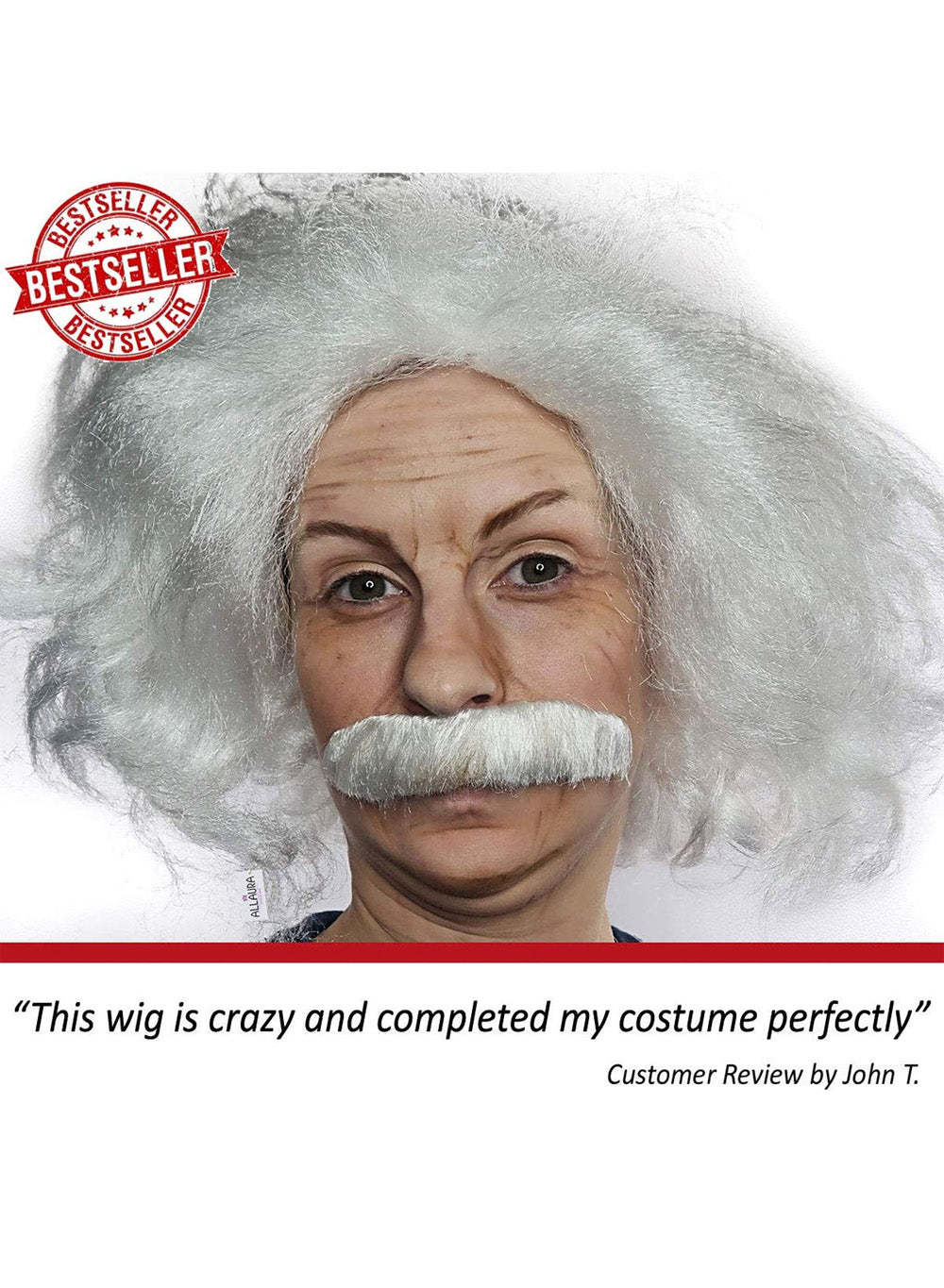 Mad Scientist Einstein Wig & Moustache Set