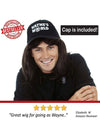 80s Heavy Metal Rocker Wig with Hat Costume Set - Wayne Campbell from Waynes World