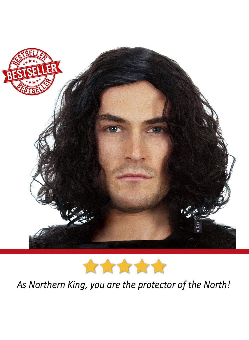 Short Black Curly Cosplay Wigs For Men - Jon Snow Wig