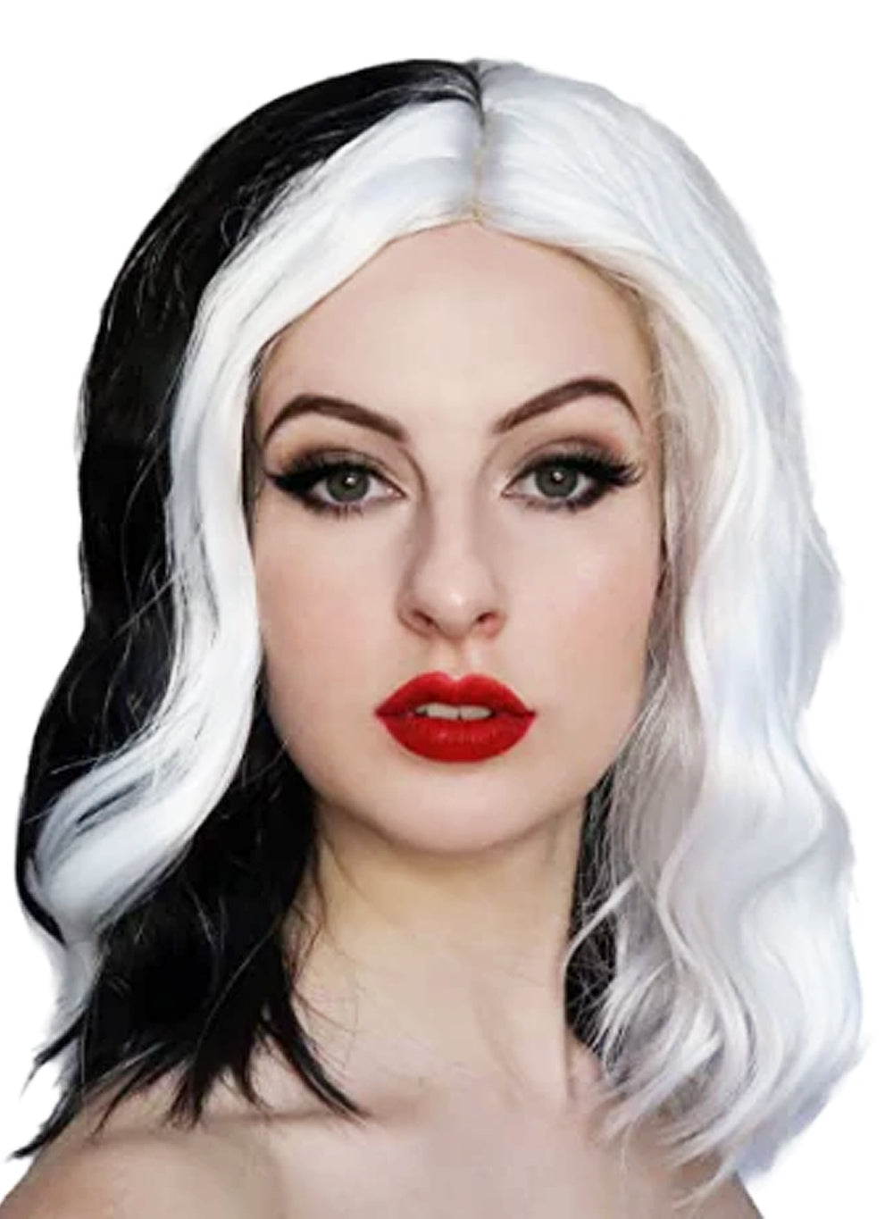 Black and White Cruel DeVil Diva Wig – Wigs for Women and Gothic Brides
